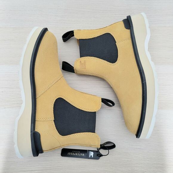 Sorel Hi-Line Chelsea Waterproof Suede Lightweight Boots Tan NWT Booties 8.5 - Picture 2 of 13